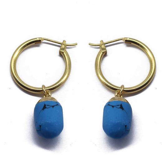 Gold Plated Earrings Cornalian Stones