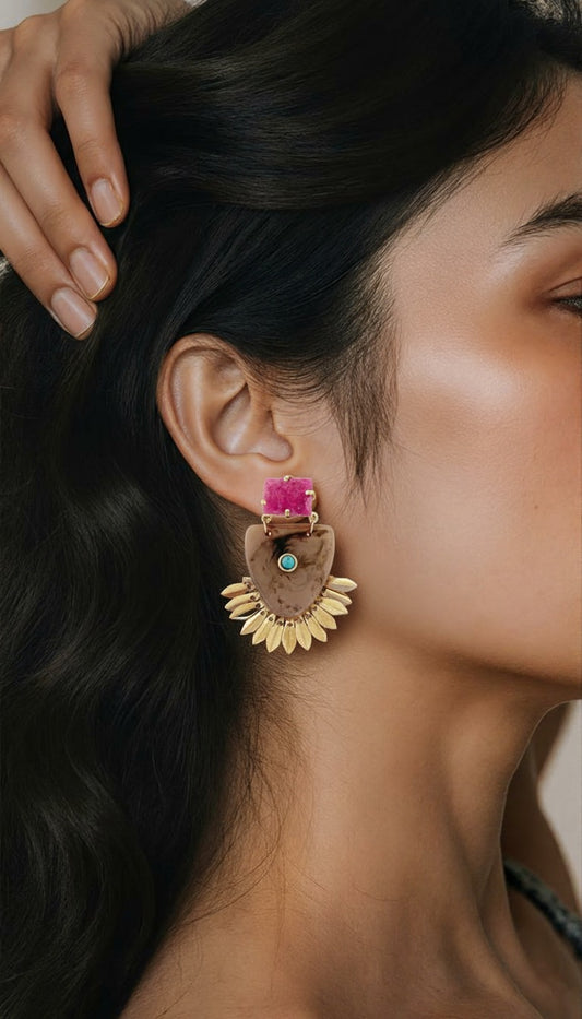 The Celestial Druzy & Sunburst Resin Drop