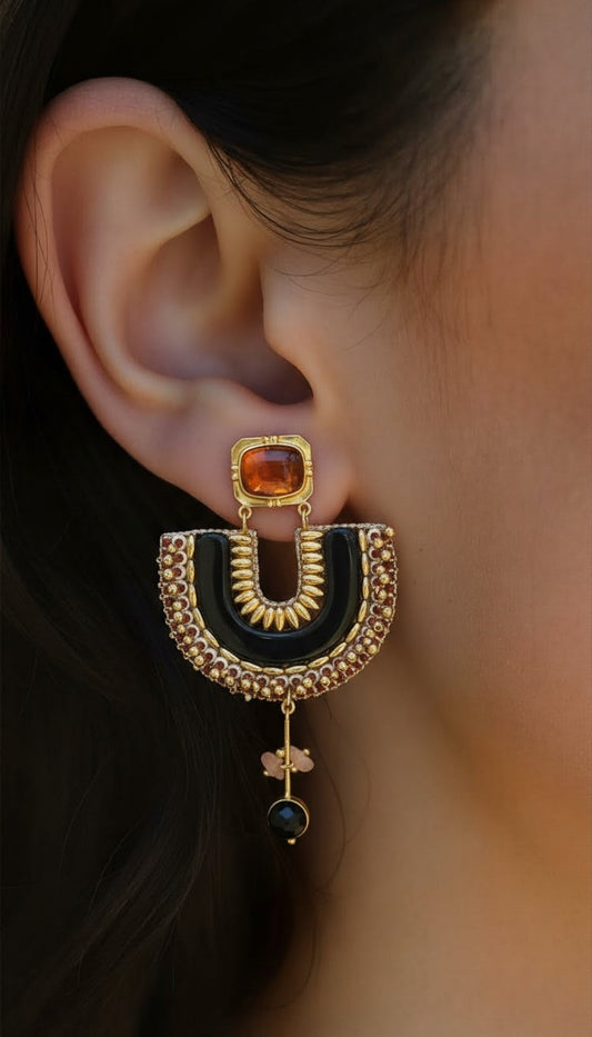 Regency Totem | Triple Gemstone & Seed Pearl Statement Drops