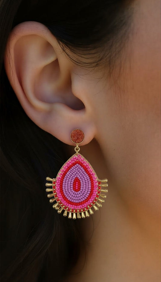Nightshade Tassel | Amethyst Druzy & Hand-Strung Metallic Fringe Earrings