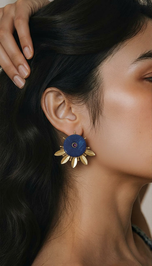 Desert Bloom Tiered Geometric Statement Earrings