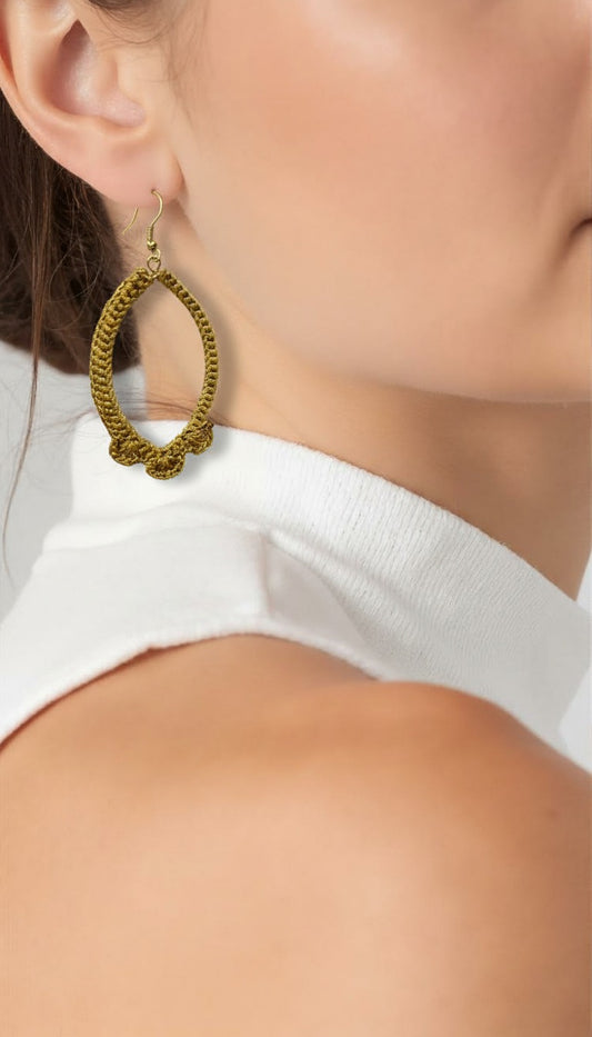 The Aurelia Hand-Crocheted Teardrop Hoops