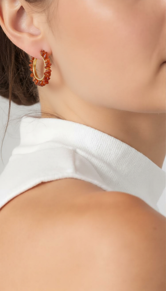 Golden Amber Artisan Encrusted Huggies