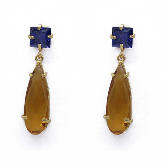 Gold Plated Earrings Cornalian Stones
