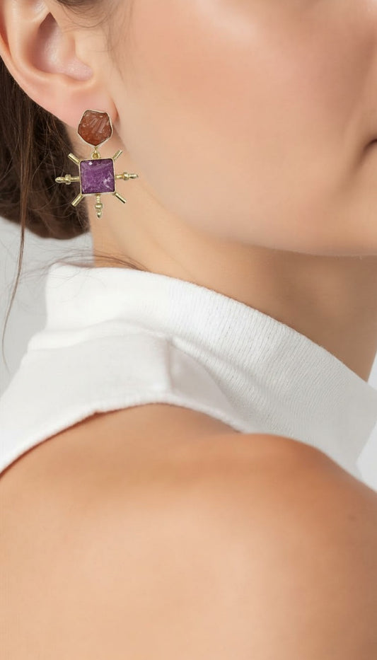 Regency Totem | Pearl-Encrusted Hoop & Multi-Gemstone Statement Drops