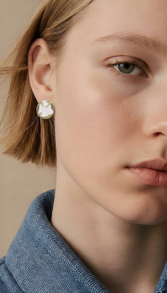 Nomad’s Treasure | Granulated Gold & Rose-Cut Labradorite Studs
