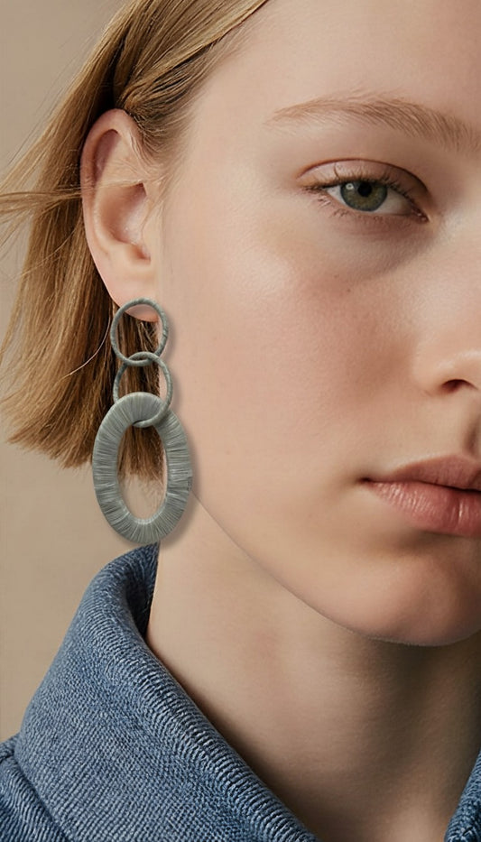 The Slate Silk-Wrapped Triple Link Drops
