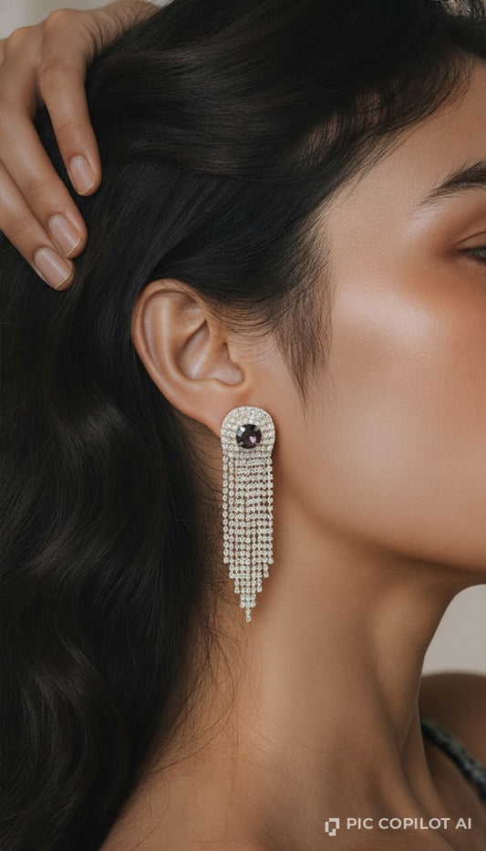Elegant Crystal Cascade Statement Earrings
