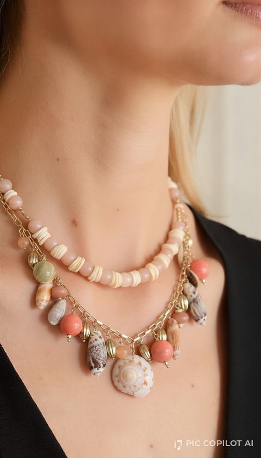 Coastal Harmony Multi-Layer Beaded Statement Necklace